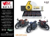 1:12 scale simulation alloy motorcycle model, audio-visual retro motorcycle sports car, collectible display item, children's toy details Picture